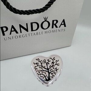 Pandora Grandma Charm Family Tree Heart Charm Bead S925 Silver Pendant with box